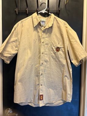 80’s/90’s VTG Walt Disney World Khaki Short Sleeve Button Men’s Shirt Large